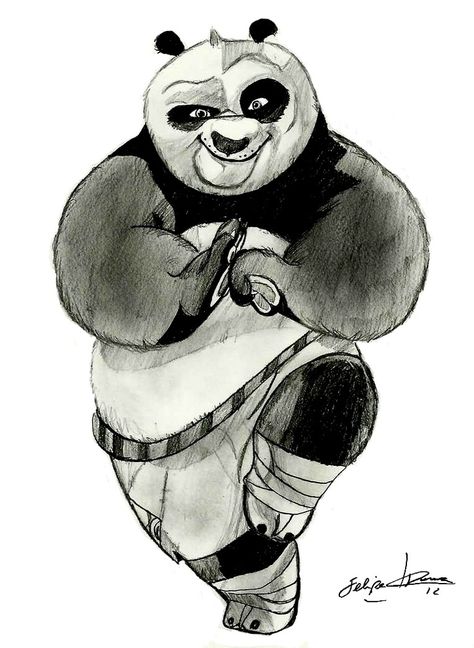 Kung Fu Panda Sketch, Animal Character Drawing, Kung Fu Panda Drawing, Kung Fu Panda Art, Panda Sketch, King Kong Skull Island, Inktober Challenge, Kong Skull Island, Panda Tattoo