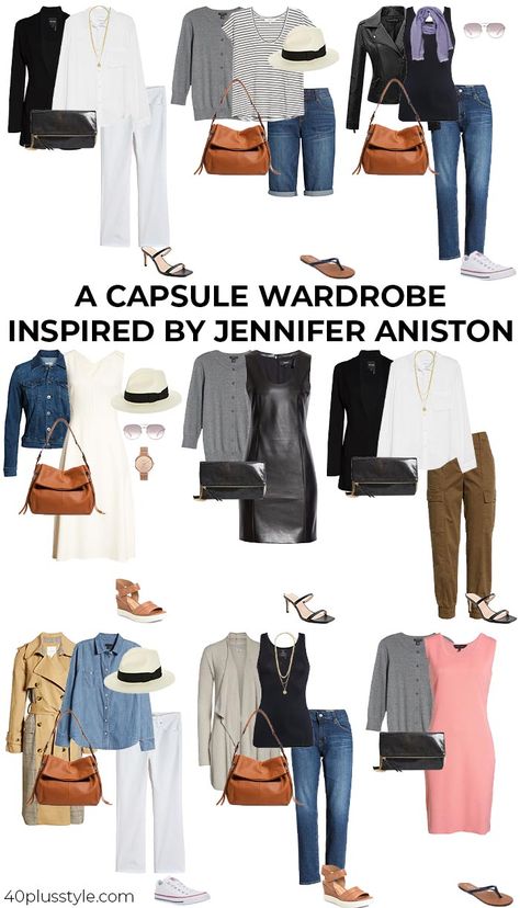 Classic Fashion Over 50 Fifty Not Frumpy, Jennifer Aniston Capsule Wardrobe 2022, Jennifer Aniston Classic Style, Wardrobe For Women In Their 30s, Jennifer Aniston Clothes Style, Classic Fashion Style 2023, Classic Elegant Summer Style, Natural Classic Capsule Wardrobe, Linda Paige Capsule Wardrobe