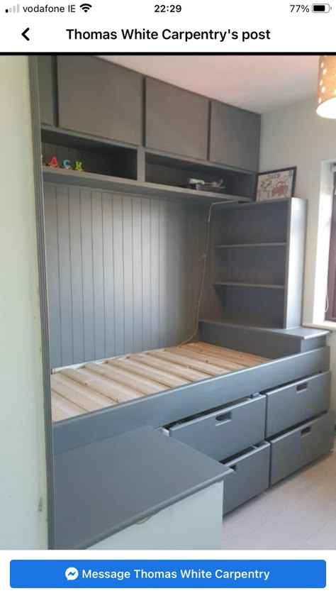 Box Room Double Bed, Built In Single Bed With Storage, Box Room Bed, Single Bed With Storage Underneath, Tiny Box Room Bedroom Ideas, Box Bedroom Ideas For Teens, Stair Box In Bedroom Ideas, Boys Box Room Bedroom Ideas, Small Box Bedroom Ideas