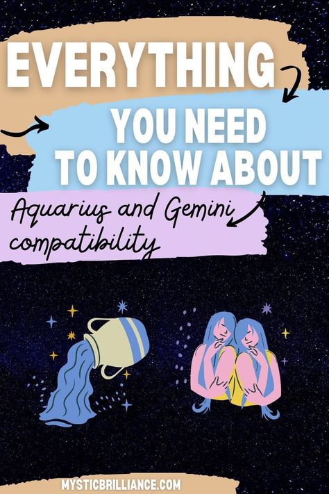 Picture of Aquarius zodiac sign and Gemini zodiac sign in starry night sky with text overlay Everything You Need to Know About Aquarius and Gemini Compatibility Aquarius And Gemini Compatibility, Aquarius And Gemini, Aquarius Relationship, Gemini Relationship, About Aquarius, Aquarius Dates, Gemini Compatibility, Manifestation Spells, Cosmic Connection