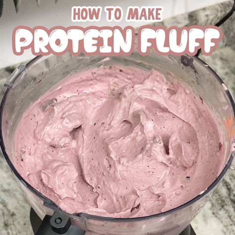 Cottage Cheese Mousse, Protein Cinnamon Rolls, Protein Fluff, Ninja Food Processor, Protein Sweets, Strawberry Fluff, Cool Whip Desserts, Frozen Recipes, Protein Goals