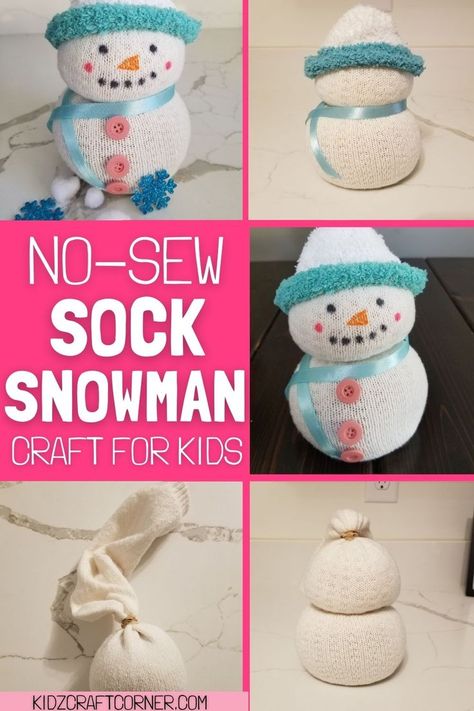 Activities With Toddlers, Sock Snowman Craft, Winter Crafts For Toddlers, Easy Christmas Crafts For Kids, Snowflake Crafts, Winter Craft Ideas, Fun Winter Crafts, Building Crafts, Sock Snowman