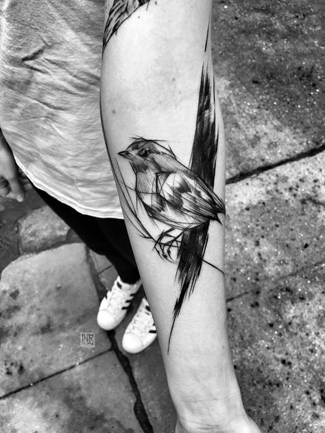 Inez Janiak sketch tattoos Geometric Tattoo Bird, Mandela Tattoo, Bluebird Tattoo, Bird Tattoos For Women, Lodz Poland, Black Bird Tattoo, Artist Tattoo, Charcoal Drawings, Illustrations Art