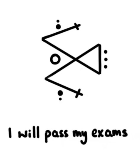 Pass My Exams, How To Pass Exams, Sigil Tattoo, Easy Spells, Wiccan Symbols, Witch Spirituality, Magic Spell Book, Healing Codes, Wiccan Spell Book