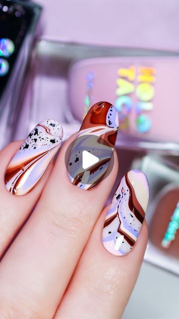 Caitlyn ✨️ Nail Art Inspo & Tutorials on Instagram: "Ice cream sundae nails 🍨🍦😋🩷  Of course I had to watermarble these absolutely delicious polishes! 🥰 They came out looking like an ice cream sundae, and I loooove it 🍨💖 I didn't use Milky White Shimmer in the watermarble, but I did use it as the base color on my nail so that it shows through the clear parts of Black Flake Taco 😉 Just a little tip if you want to recreate this 😊  What do you think of these nails? Would you wear them? 😋🍨  Products used:  @holotaco Brownie Points; Ginger Snatched; Butter Me Up; Sweet Tooth; Peri-Social; Black Flake Taco; Milky White Shimmer (all gifted products with no obligation to post)  #holotaco #holotacocookiesandcremes #holotacocombo #holotaconailart #paintwithsimply #simplynailogical #nailart Watermarble Nail Art, Nail Art Inspo, Holo Taco, Brownie Points, An Ice Cream, Ice Cream Sundae, Milky White, Nails Nails, Base Colour