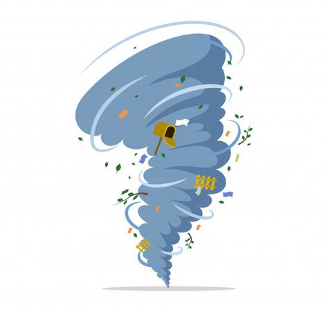 Twisting tornado flat illustration. natural disaster, hurricane or storm, cataclysm and catastrophe. | Premium Vector Branch Vector, Natural Disaster, Flat Illustration, Tornado, Natural Disasters, Premium Vector, Game Art, Graphic Resources, Sticker Design