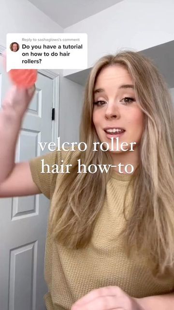 How To Use Velcro Rollers On Dry Hair, Using Velcro Rollers For Volume, Velcro Rollers Long Hair, Blowout With Rollers, Velcro Rollers, Blowout Hair, Hair Rollers, Volume Hair, Blow Dry