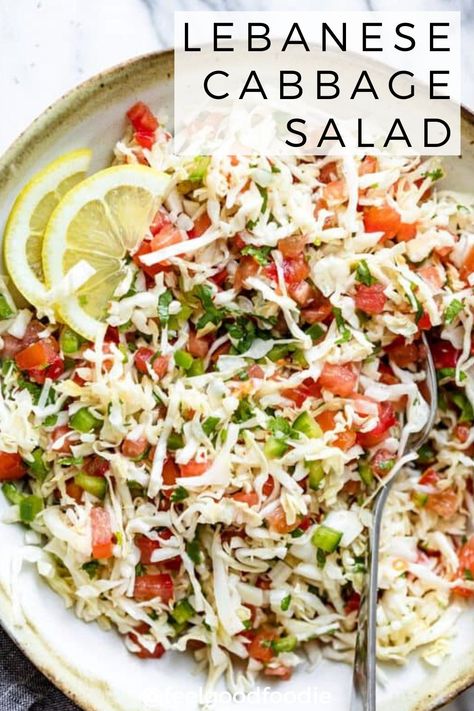 Middle Eastern Salads, Recipes Mediterranean, Coleslaw Salad, Cabbage Salad Recipes, Olive Oil Dressing, Oil Dressing, Salad Vegan, Recipes Summer, Best Salad Recipes