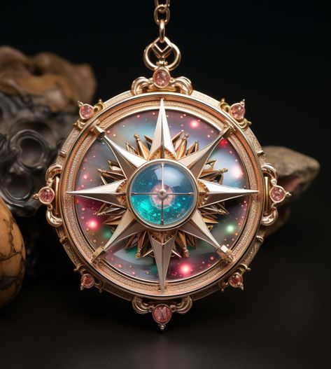 Magic Compass Art, Ancient Magical Artifacts, Magical Items Aesthetic, Magical Objects Ideas, Magic Items Art, Magic Objects Fantasy Art, Magic Technology, Magic Objects, Secret Words