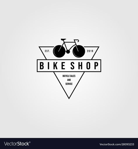 Bicycle Vectors Bicycle bike shop logo triangle minimalist vector image Cycling Logo Design, Bike Shop Logo, Cycling Logo, Wine Logo Design, Bicycle Logo, Bike Logos Design, Cycle Logo, Logo Triangle, Bike Hanger