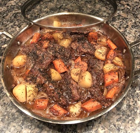 Braised Flanken, Just Like Grandma Used to Make — Ronnie Fein Flanken Short Ribs, Flanken Short Ribs Recipe, Flanken Ribs, Braised Steak, Pumpkin Spice Ice Cream, Short Ribs Recipe, Ribs Recipe, Passover Recipes, Carrots And Potatoes