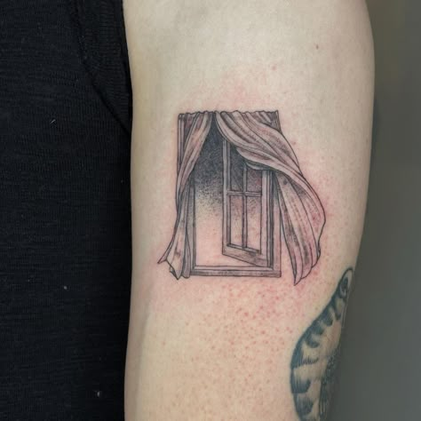 Tlou Window Tattoo, The Last Of Us Window Tattoo, Vintage Window Tattoo, Ghost In Window Tattoo, Fantasy Window Tattoo, Window Sill Tattoo, Open Window Tattoo, Window Frame Tattoo, Tattoo In Frame