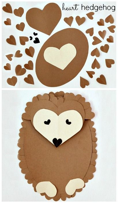 6 Heart Shaped Animals with FREE printable PDF's ~ Heart Shaped Hedgehog Valentine crafts for kids Heart Shaped Animals, Hedgehog Craft, For Girlfriend, February Crafts, Preschool Valentines, Valentine Crafts For Kids, Valentines Day Activities, Valentines Art, Gifts For