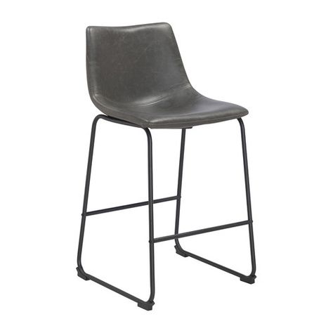 Oslo Home Dark Grey & Vintage Leatherette Omaha Barstool Industrial Mood Board, Bar Stool Ideas, Stool Ideas, Breakfast Stools, Mountain Condo, Hampton Home, Island Stools, Sullivans Island, New Home Furniture