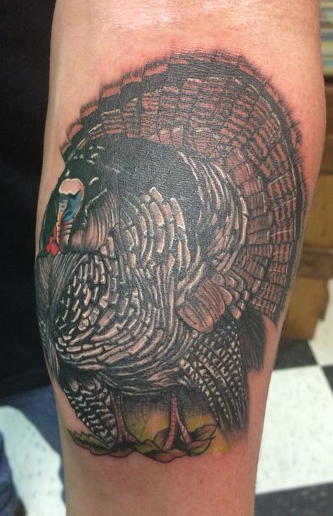 Turkey Tattoo Turkey Tattoo Ideas, Hunting And Fishing Tattoos, Hunting Tattoo Ideas, Turkey Tattoo, Camo Tattoo, Turkey Tattoos, Deer Hunting Tattoos, Watercolor Turkey, Ladybug Tattoos