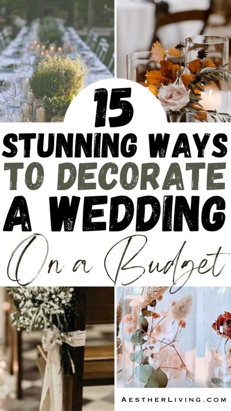 15 Stunning Wedding Decor Ideas on a Budget - Aesther Living Wedding Decorations Ideas, Small Backyard Wedding, Indoor Wedding Receptions, Reception Backdrop, Diy Wedding Reception, Rustic Wedding Decorations, Wedding On A Budget, Wedding Decorations On A Budget, Wedding Decor Ideas