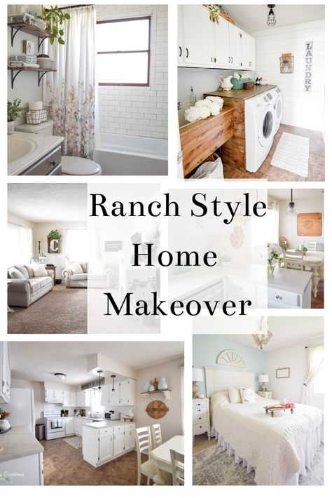 Ranch Style Home Makeover Ranch Home Living Room Layout, Ranch Style Homes Decorating, Florida Ranch Style Homes Interior Design, Brick Ranch Interior Design, Ranch Style Homes Kitchen Ideas, Ranch Kitchen Renovation, How To Make A Ranch House Look Farmhouse, Ranch Style Home Makeover Before After, Update Ranch House