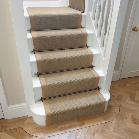 Sisal Stairs, Cottage Staircase, Sisal Stair Runner, Stairs Edge, Sisal Runner, Staircase Landing, Country Cottage Interiors, Staircase Runner, Stairs Design Interior