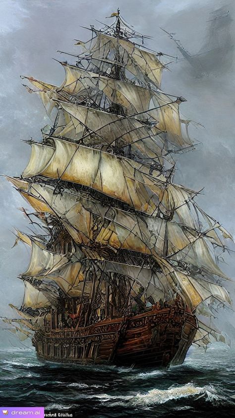 Ghost Ship Art, Pirate Ship Art, Navi A Vela, Bateau Pirate, Sailing Art, Old Sailing Ships, Sea Of Thieves, Underwater Art, Ghost Ship