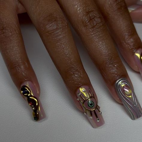 Spirituality Nails, 1111 Nails, Star Acrylic Nail Designs, Clock Nails Design, Libra Zodiac Nails, Solar Eclipse Nails, Astrology Nail Art, Eclipse Nails, Scorpio Nails Designs