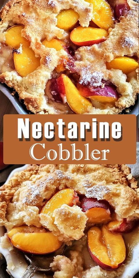 Ingredients: 2 cups sugar, divided 1 cup all-purpose flour 2 large eggs 1/2 cup unsalted butter, melted 1 teaspoon vanilla extract 5 cups sliced fresh nectarines Nonstick cooking spray #Nectarine #Cobber #Quickandeasyrecipe Nectarine Cobbler, Nectarine Recipes, Cobbler Recipe, Fruit Filling, Cooking Spray, Cobbler Recipes, Nectarine, Cobbler, 2 Cups