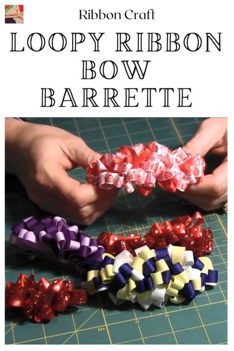 Create a beautiful DIY ribbon hair bow for a child. The directions show how to make this delightful DIY hair bow for an 18" doll, too. Boutique Bow Tutorial, Hair Ties Tutorial, Bow Board, Loopy Bow, Diy Hair Accessories Ribbon, Christmas Hair Bows, Hair Ribbons, Easy Craft Projects, Boutique Bows