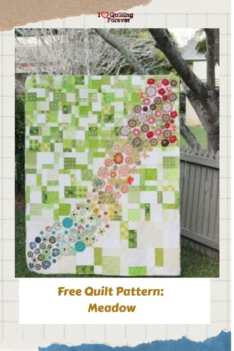 Free Quilt Pattern Meadow Meadow Quilt, Appliqué Flowers, Crafty Gemini, Disappearing Nine Patch, Free Quilt Tutorials, American Patchwork And Quilting, Nine Patch Quilt, Quilt Block Patterns Free, Classic Quilts