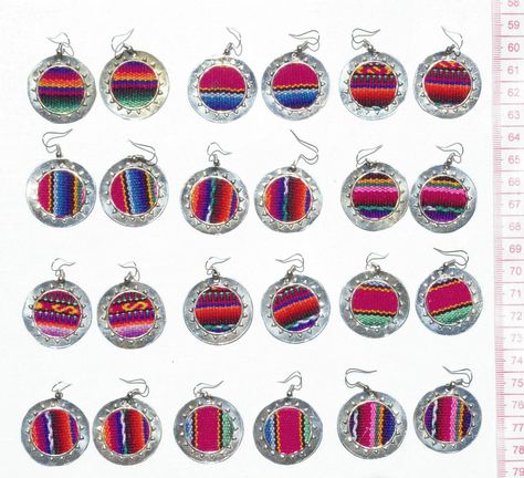 Round colorful earrings with traditional Peruvian ornament. The earrings are handmade, exact colors are unique. Colorful Earrings, Round Earrings, Round Shape, Handmade Natural, Handmade Jewelry, Drop Earrings, Color, Handmade Jewellery