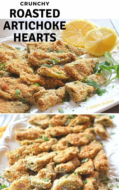 #CrunchyRoastedArtichokeHearts #2sistersrecipes #artichokehearts #howtoroastartichokehearts #frozenartichokes #roastingartichokes #appetizer #entertaining #partyappetizers #recipesforartichokehearts Baked Artichoke Hearts, Roasted Artichoke Hearts, Halibut Recipes Baked, Artichoke Heart Recipes, Simple Bread, Baked Artichoke, Roasted Artichoke, Italian Cuisine Recipe, Artichoke Recipes