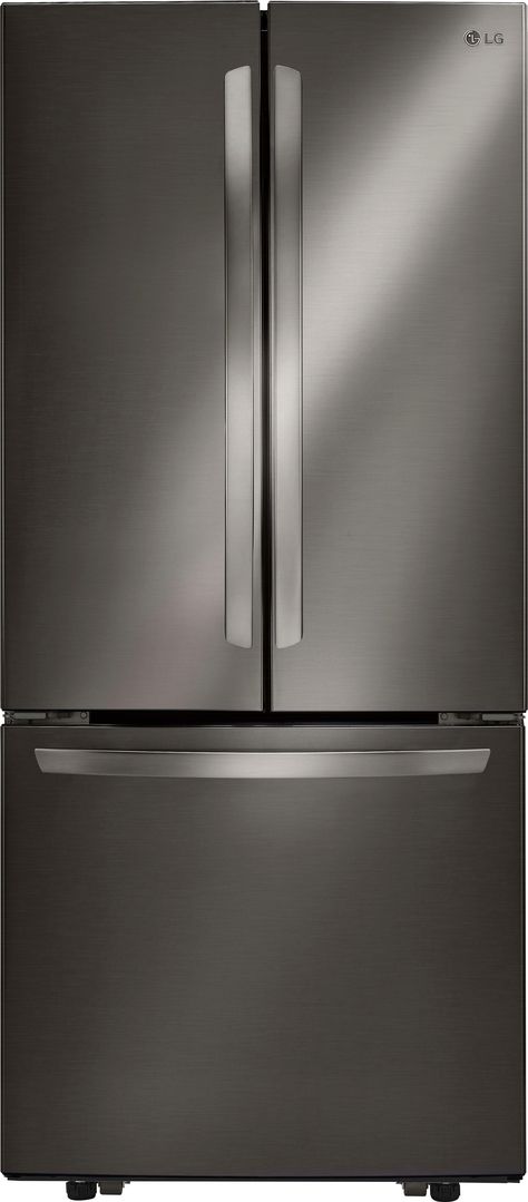 Shop LG 21.8 Cu. Ft. French Door Refrigerator Black stainless steel at Best Buy. Find low everyday prices and buy online for delivery or in-store pick-up. Price Match Guarantee. Apartment Size Refrigerator, Old Refrigerator, Refrigerator Brands, Slide Out Shelves, Refrigerator Lg, Built In Refrigerator, Stainless Steel Refrigerator, Bottom Freezer, French Door