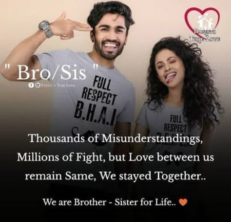 Brother Sister Love Quotes, Little Brother Quotes, Siblings Funny Quotes, Brother Birthday Quotes, Sibling Quotes, Sister Love Quotes, Love My Parents Quotes, Happy Day Quotes, Brother Sister Quotes