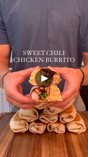 Sweet Chili Chicken Burrito  Frozen Burrito Meal Prep Series, Episode 9 of 9  Per Burrito (makes 10): 510 Calories 37g Protein 63g Carbs 11g Fat  The Frozen Burrito Meal Prep Series has officially come to a close. I’ve made countless high protein frozen burrito recipes over the past few years - but with this series, I wanted to push myself to create variety unlike I ever have before  From Chicken Tikka Masala Burritos, Korean BBQ Bulgogi Burritos, Cheeseburger Burritos, Quesabirria Burritos, to Sweet Chili Chicken Burritos… it’s safe to say the mission was accomplished. I hope y’all enjoyed making the burritos as much as I did 🌯  Keep stocking those freezers - and stay tuned for a special announcement next week 🙏  Chicken/Marinade: 48oz boneless skinless chicken thighs 180g sweet chili s High Protein Freezer Burritos, Meal Prep Burritos, Cheeseburger Burritos, Korean Bbq Bulgogi, Burrito Meal Prep, Protein Prep, Owen Han, Freezer Burritos, Burrito Recipes