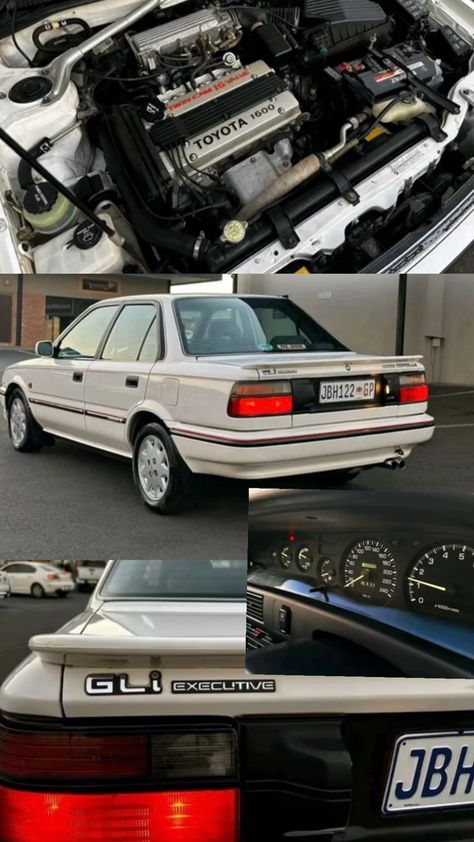 Explore the 1992 Toyota Corolla E90 GLi Executive, the flagship model of its era. With a powerful twin-cam 1.6 engine, producing 96kW (130hp) and 145Nm of torque, this classic beauty combines lightweight design with high performance. A true gem for JDM enthusiasts and lovers of timeless automotive engineering. #ToyotaTwincam #ClassicCars #JDM #CarEnthusiast #CorollaE90 #VintageRide #PerformanceCar #TwincamPower Toyota Corolla E90, Automotive Engineering, Vintage Classics, Stance Nation, Performance Cars, Classic Beauty, Toyota Corolla, Jdm, Dream Cars