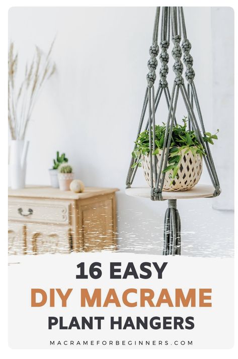 Easiest Macrame, Beginners Macrame, Diy Macrame Plant Hanger Easy, How To Do Macrame, Diy Macrame Plant Hanger Pattern, Easy Diy Macrame, 2023 Minimalist, Macrame For Beginners, Lakehouse Ideas