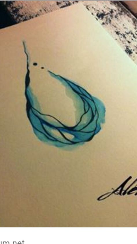 Water drop More Water Drop Tattoo, Element Tattoo, Tattoo Water, Kunst Tattoos, Water Tattoo, Old Tattoos, Waves Tattoo, Symbolic Tattoos, Skin Art