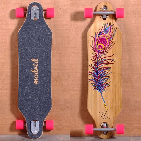 We have put together a collection of the coolest longboards we have found for us girls. Long Skateboards, Penny Boards, Long Boarding, Board Skateboard, Longboard Design, Long Boards, Skateboard Art Design, Snowboard Girl, Skate Boards