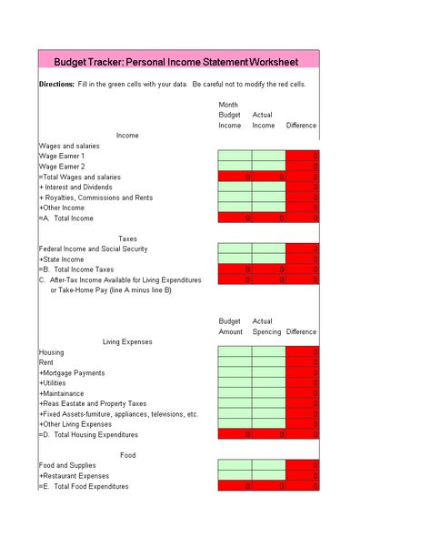 Personal Income Statement Excel - How to create a Personal Income Statement Excel? Download this Personal Income Statement Excel template now! Income Statement, Budget Tracker, Excel Templates, Business Template, Bar Chart, Budgeting, To Create, Quick Saves