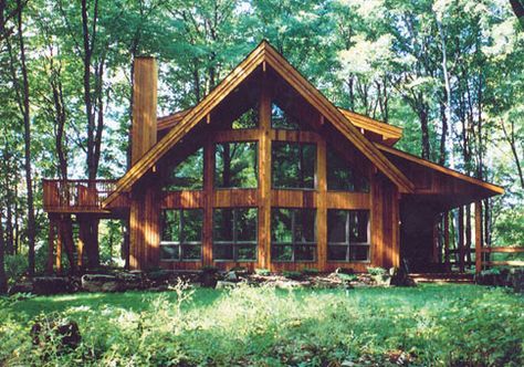 A House In The Woods, Linwood Homes, Chalet House, Woodland House, Log Cabin Ideas, Log Cabin Homes, A Frame House, Cabin In The Woods, A Log