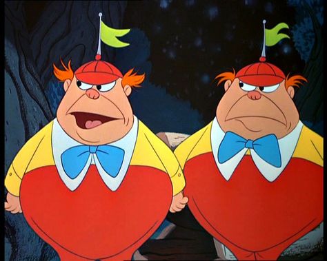 GAH TWINS. | Disney's "Alice In Wonderland" Scarred You For Life Tweedle Dee Tweedle Dum, Alice In Wonderland Cartoon, Tweedle Dum, Alice In Wonderland 1951, Tweedle Dee, Alice In Wonderland Costume, Wonderland Costumes, Alice In Wonderland Party, Mad Hatter Tea