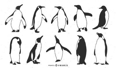 Animal set featuring various emperor penguin silhouettes. Use this Royalty-free animal silhouette set for personal or Commercial use including Freelance design Emperor Penguin Tattoo, Emperor Penguin Drawing, Simple Penguin Tattoo, Phomemo Printables, Emporer Penguin, Penguin Silhouette, Penguin Images, Penguin Tattoo, Funny Penguin