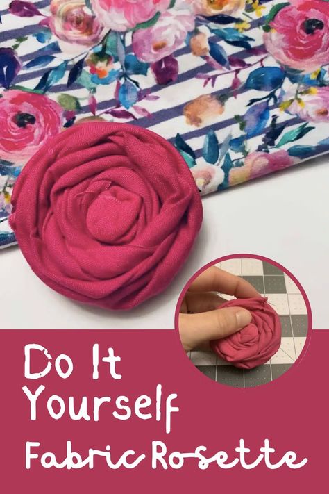 How to Make a Fabric Rosette How To Make Rosettes, Sew Clothing, Fabric Rosette, Cloth Menstrual Pad, Capes For Kids, Charity Project, Service Projects, Quilting Rulers, Fabric Roses