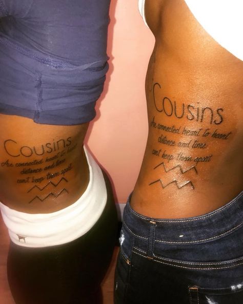 Matching Cousin Tattoos, Black People Tattoos, Cousin Tattoos, Arm Sleeve Tattoos For Women, Matching Tats, Bestie Tattoo, Hand Tattoos For Girls, Bff Tattoos, Family Tattoo