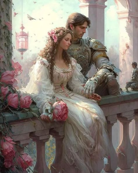 Romance Arte, Courtly Love, Romance Covers Art, Romance Covers, Romantic Paintings, Fantasy Couples, Rennaissance Art, Romantic Fantasy, Romance Art