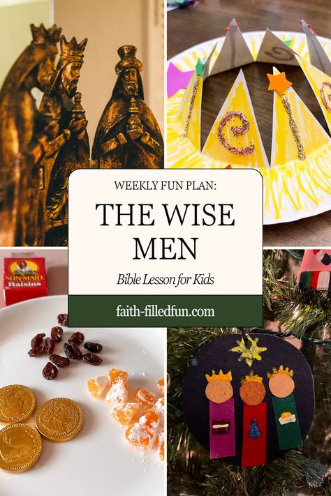 Weekly Fun Plan: The Wise Men Bible lesson for kids with wise men themed crafts, snack recipes and activity suggestions. Fun Christmas Crafts For Kids, Bible Lesson For Kids, The Wise Men, Bible Activities For Kids, Man Crafts, Fun Christmas Crafts, Bible Time, Stars Craft, Bible Activities