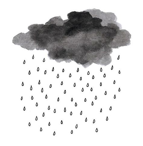 Rain Cloud Tattoos, Cloud Tattoos, Rain Illustration, Cloud Illustration, Watercolor Clouds, Cloud Tattoo, Doodles Art, Rain Cloud, Cloud Drawing