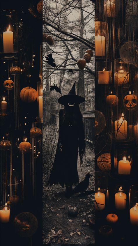 Dark Academia Halloween Aesthetic, Spooky Witchy Wallpaper, Fall Witchy Aesthetic, Goth Autumn Aesthetic, Spooky Autumn Aesthetic, Scary Halloween Aesthetic, Halloween Wallpaper Orange, Halloween Core Aesthetic, Halloween Esthetics