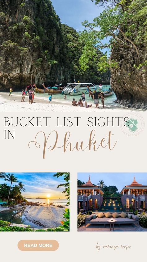 How to spend your vacation in Phuket? Search no more! Here are The Best & Epic Things To Do In Phuket, secret spots, water activities, and vibrant nightlife.​ From the most iconic landmarks and all the must-see temples to local cuisine and vibrant nightout And the best markets for some affordable shopping. | Phuket Famous Sights | Best Things to do in Phuket | Phuket Thailand Water Activities | Phuket Travel Tips | Phuket Thai Vibe Phuket Surroundings and Countryside | Phuket Shopping, Bday Surprise, Things To Do In Phuket, Thailand Activities, Places Aesthetic, Phuket Travel, Thailand Honeymoon, Thailand Fashion, Thailand Adventure