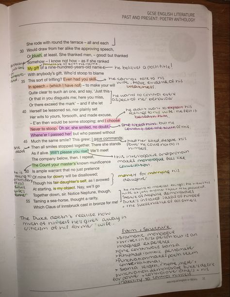 My annotations for the GCSE English Literature AQA Power and Conflict poems - My Last Duchess. [page 2] My Last Duchess Annotations, My Last Duchess Poem Analysis, Gcse Poetry Anthology, My Last Duchess, Quotes Inggris, English Literature Poems, Gcse Notes, Literature Poems, Gcse Poems