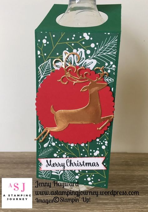 12 WEEKS OF CHRISTMAS – WEEK 4 – A TAG FOR YOUR WINE! – A Stamping Journey Stampin Up Wine Bottle Tags, Christmas Favours, Wine Bottle Gift Tags, Wine Gift Tags, Bottle Gift Tags, Wine Bottle Centerpieces, Xmas Tags, Wine Bottle Tags, Christmas Craft Fair