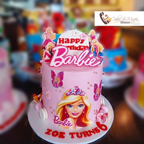 Barbie Cake For 4 Year Girl, Cake Ideas For 6 Year Girl, Cake For 4 Year Girl, Birthday Cake For 6 Year Girl, Birthday Cake Wine, Barbie Cake Designs, Barbie Birthday Party, Amazing Cake, Barbie Cake